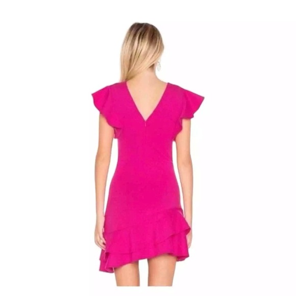 Amanda Uprichard Revolve Eclipse Ruffled Pink Mini Dress Size Small - Picture 2 of 4